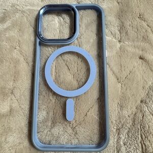 Clear with Blue Sides IPhone 15 Pro Max